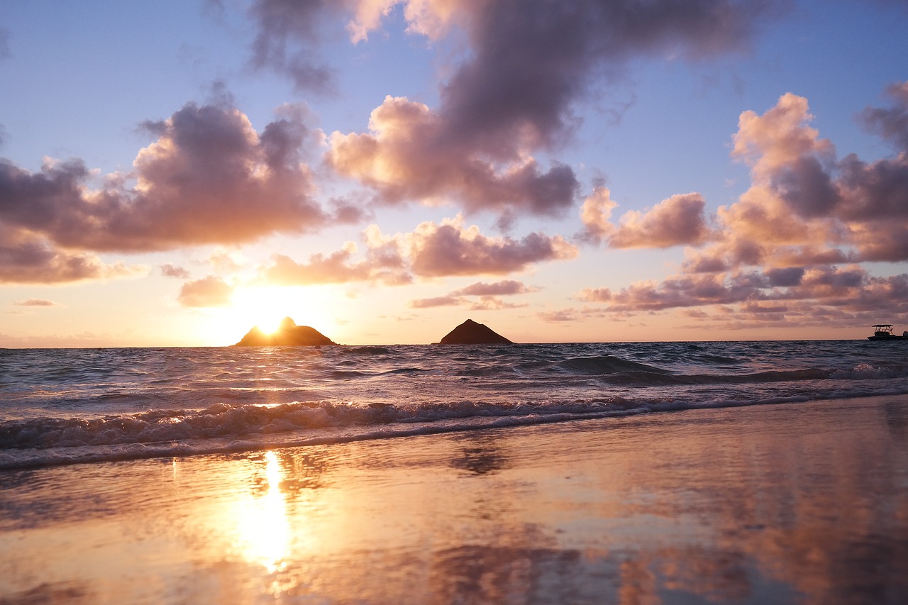 sunset on kailua beach hawaii